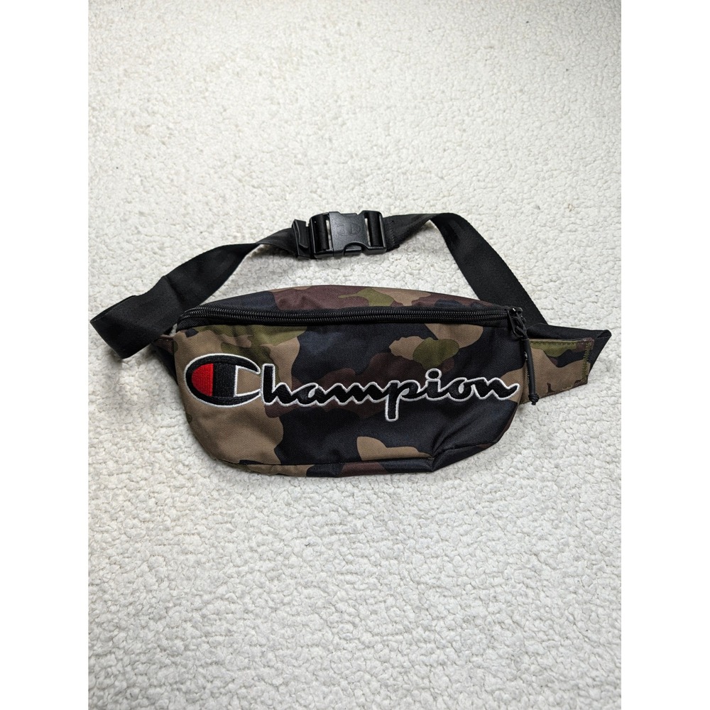 Champion Unisex Fanny Pack Waist Bag Camo Canvas Embroidered Script Logo